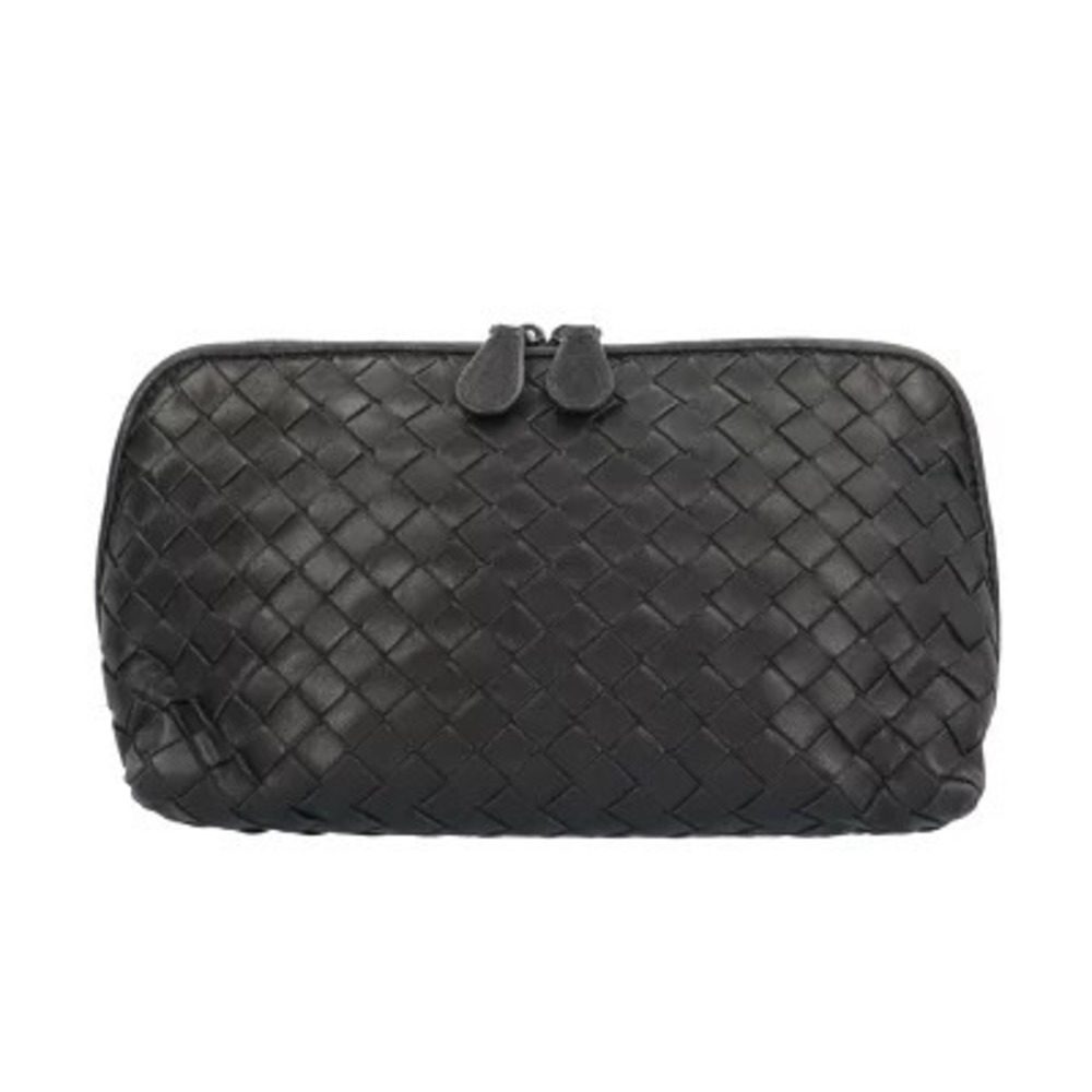 Bottega Veneta Flat Oval Pouch Intrecciato Leather Bottega Veneta